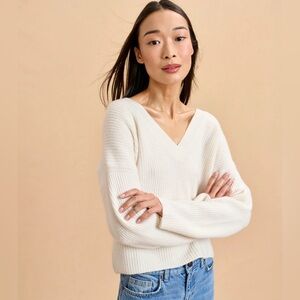 LA LIGNE Mini Toujours 100% Cashmere V Neck Sweater (XS)